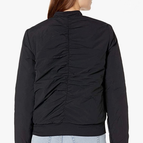 Skechers Logo Milestone Reversible Quilted Pattern Bomber Jacket Black Athletic - Picture 2 of 10